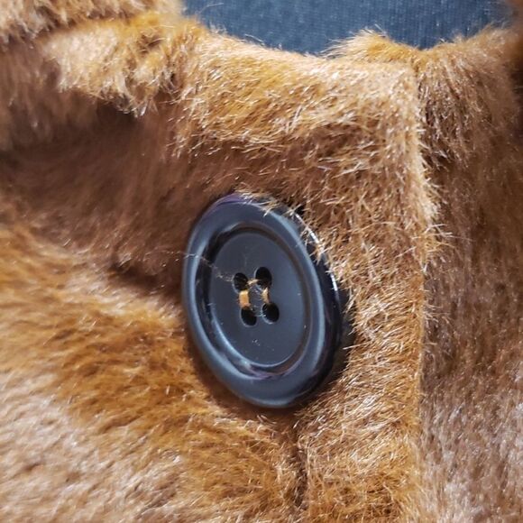 Teddy Bear Brown Jacket Faux fir big buttons front pockets sz 14 NWT sup… - Picture 5 of 11